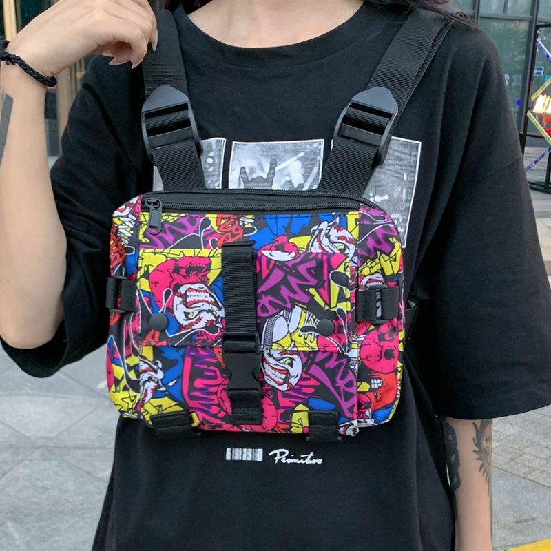 2021 New Work Clothes Vest Jacket Backpack Street Hip-hop Personality Trend Mechanical Style Tactical Hip Hop Chest Bag For Women