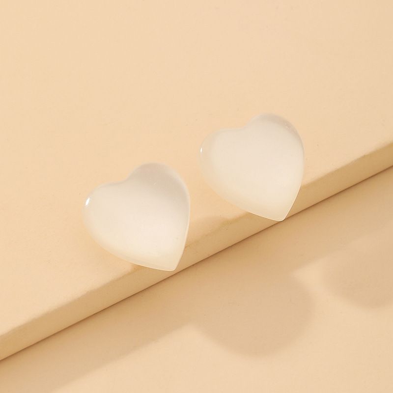 Simple Transparent Opal Heart Earrings Wholesale Nihaojewelry