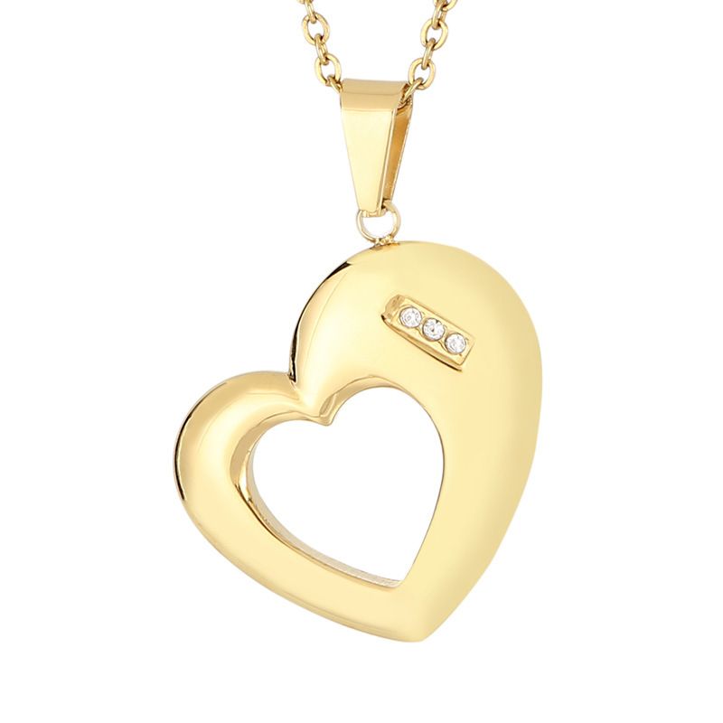 Stainless Steel 18K Gold Plated Heart
