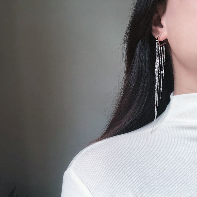 Simple Galaxy Waterfall Tassel Chain Stud Earrings Wholesale Nihaojewelry