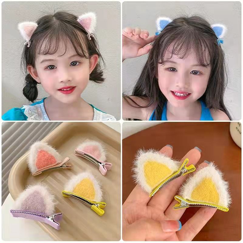 One Cat Ear Barrettes Japanese And Korean New Online Influencer Plush Cat Ear Stereo Hair Clip Headdress Female Side Head Clip