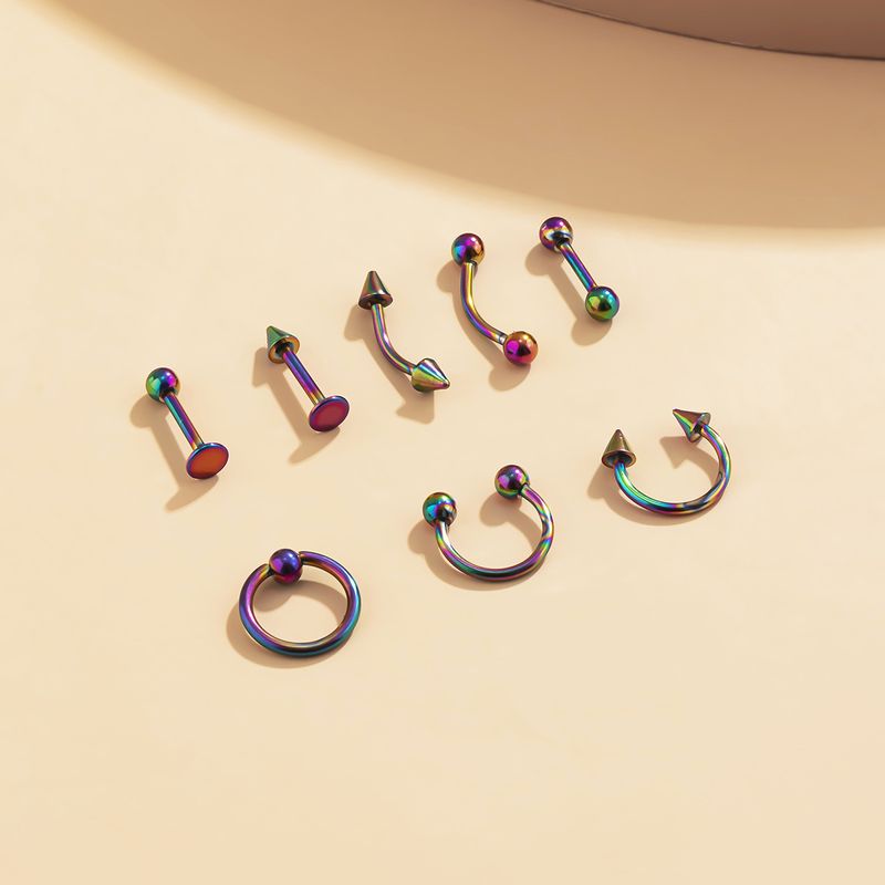 Retro Irregular Geometric Color Stainless Steel Set Earrings Wholesale Nihaojewelry
