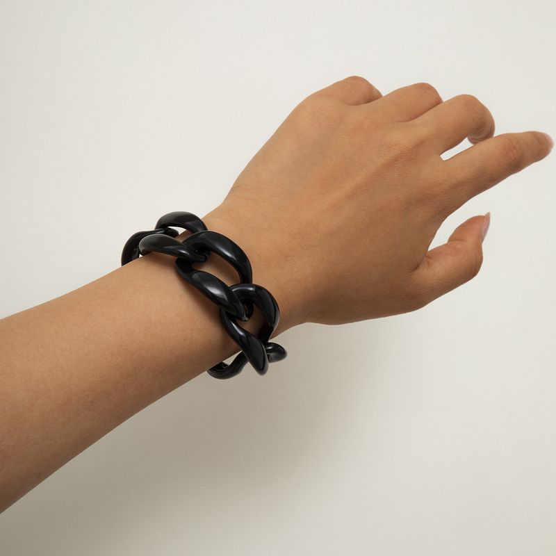 Hip Hop Black White Hollow Chain Geometric Buckle Single Layer Bracelet Wholesale Nihaojewelry