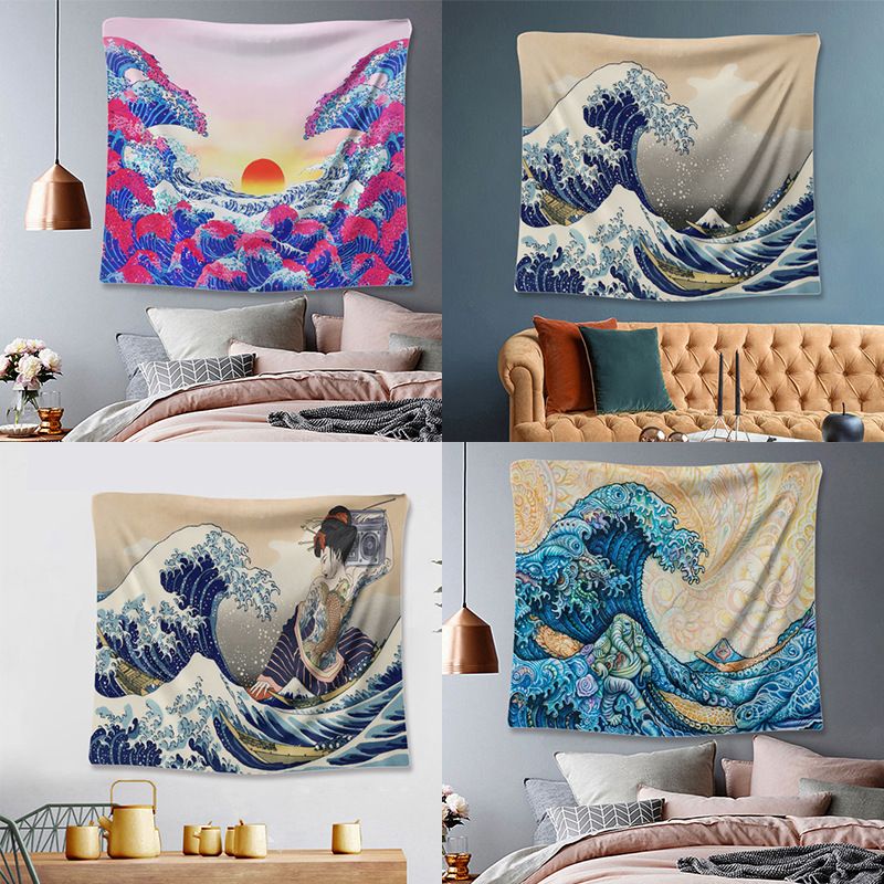 Fashion Kanagawa Surf Ukiyo-e Wave Painting Background Tapestry Wholesale Nihaojewelry