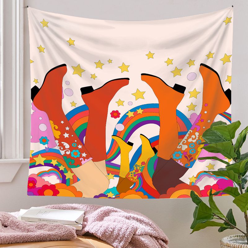 Bohemia Psychedelic Boots Star Printing Background Cloth Tapestry Wholesale Nihaojewelry