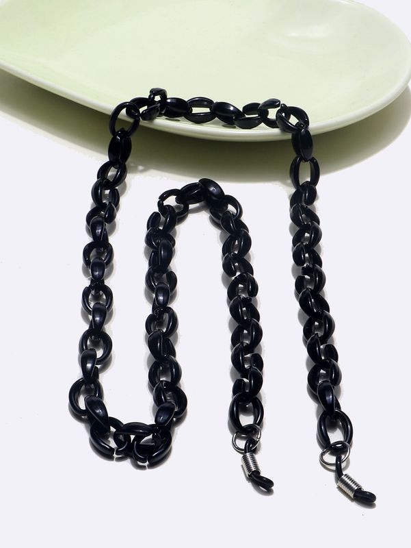 Simple Couleur Unie Épaisse Chaîne Creuse Acrylique Lunettes Noires Corde En Gros Nihaojewelry