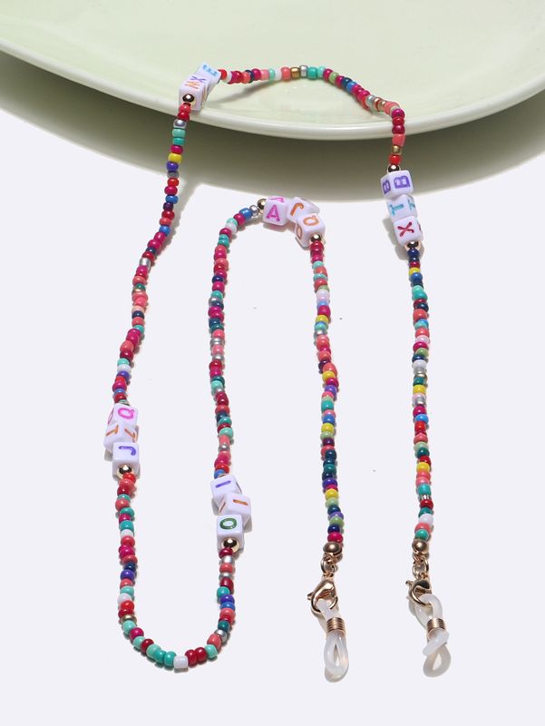 Fashion Letter Contrast Color Miyuki Beads Glasses Mask Chain Wholesale Nihaojewelry