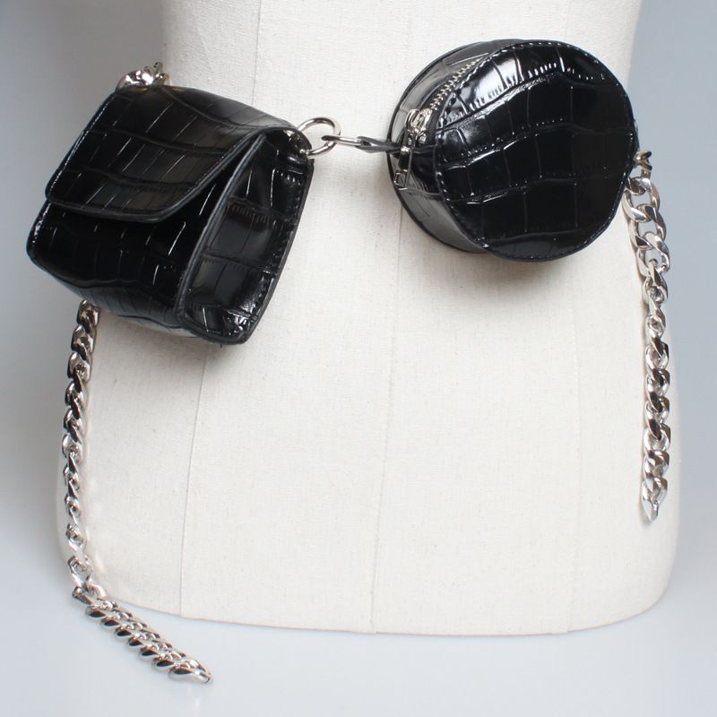 New Trendy Thin Chain Belt Twin Chest Bag Wholesale Nihaojewelry
