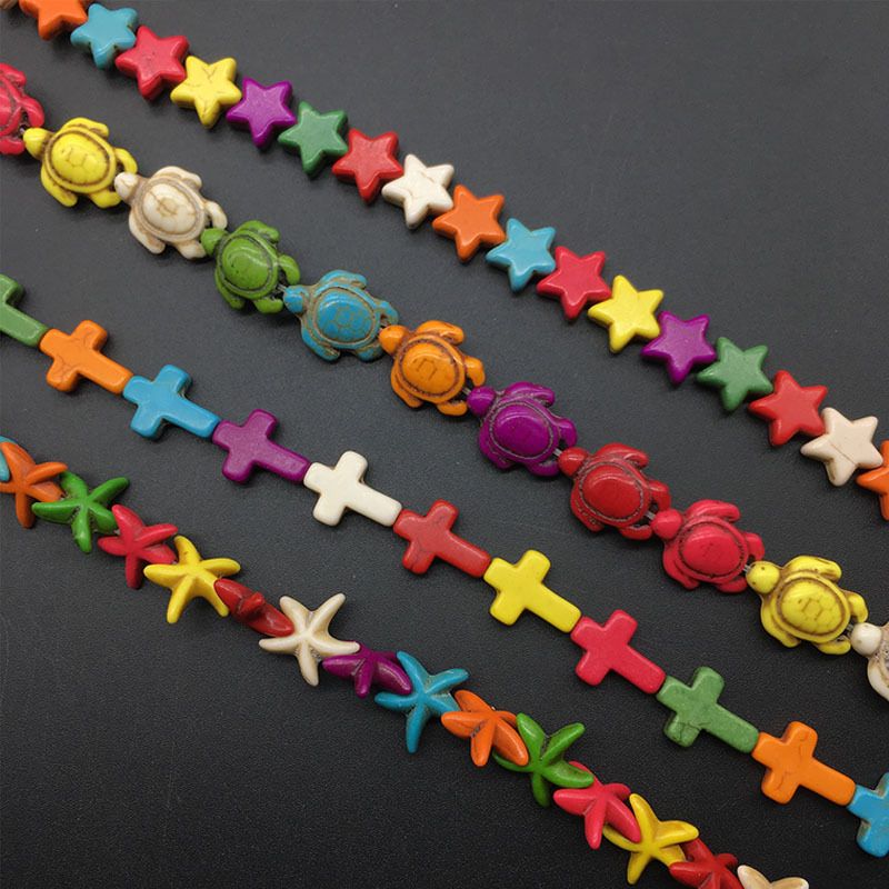 Colorful Popcorn Turquoise Cross Star Starfish Tortoise Diy Beads Material Wholesale Nihaojewelry