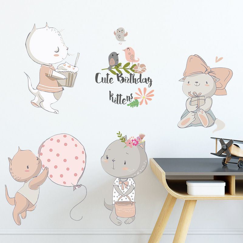 New Fx-d241 Cartoon Cute Kitty Children's Bedroom Hallway Wall Beautifying Decorative Wall Sticker Self-adhesive