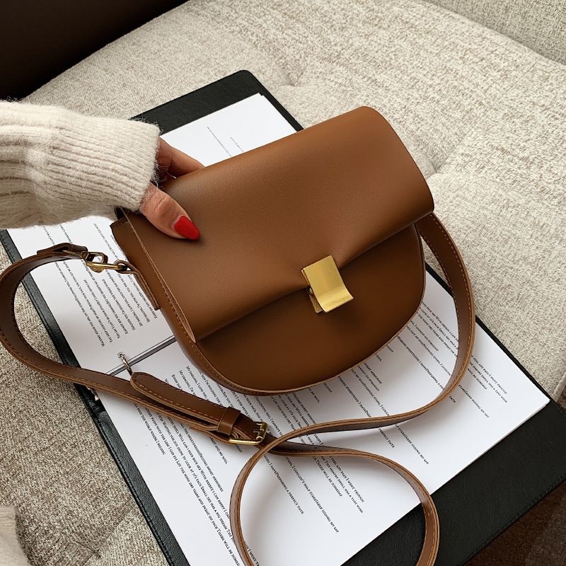 Korean Version Of The Simple Texture Small Bag Autumn 2021 New Trendy Fashion One-shoulder Cross-body Saddle Bag