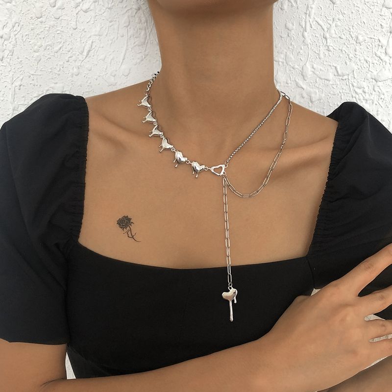 European And American Jewelry Geometric Simple Shaped Love Necklace Hip-hop Nightclub Style Necklace