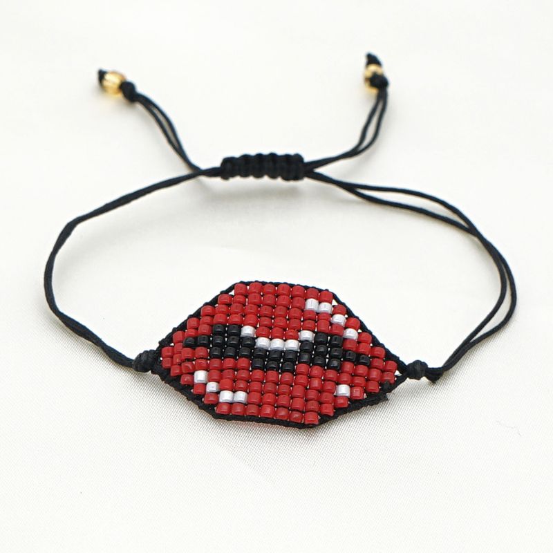 New Fashion Bracelet Ethnic Bracelet Mgb Rice Beads Hand-woven Red Lips Bracelet