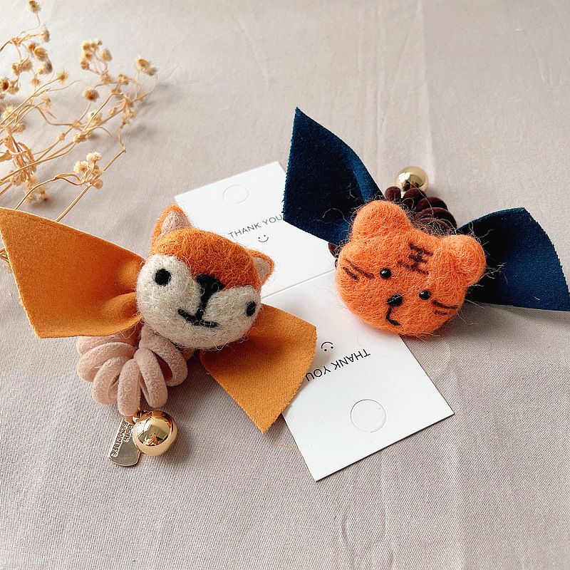 Korean Version Of The New Felt Fox Tiger Cute Phone Coil Hair Ring