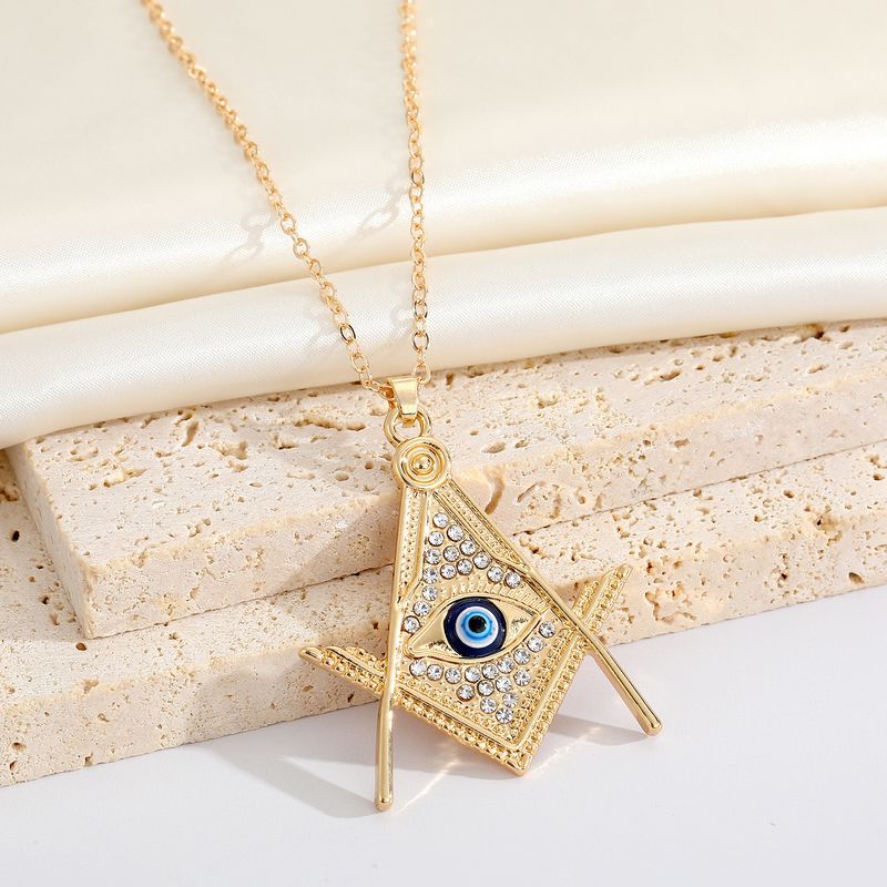 New Devil's Eye Necklace Point Diamond Geometric Turkish Eye Necklace Pendant