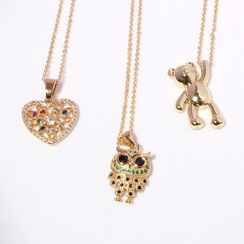Style Fashion Personality Bear Love Pendant Necklace Simple Trend Single-layer Necklace Jewelry