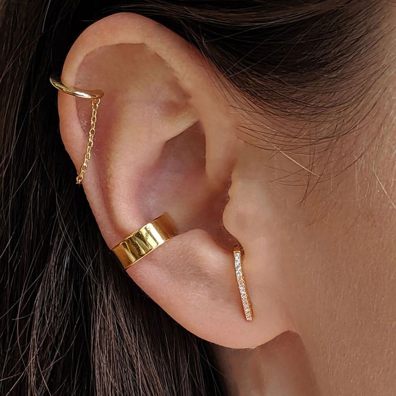 Fashion Jewelry Simple Metal Single Side Earrings Ear Clip Earrings Set