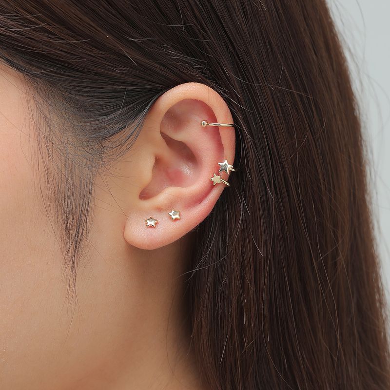 Fashion Jewelry Unilateral Asymmetrical Star Earring Ear Clip Earring Set