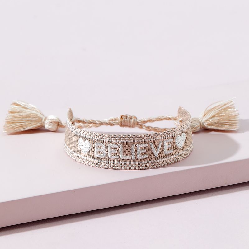 Qingdao Davey European And American Fashion Jewelry Bohemian Style Braided Rope English Letter Bracelet