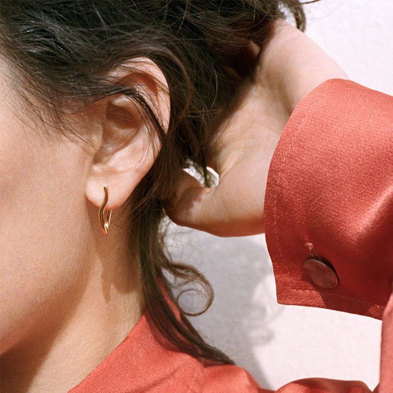 Qingdao Davey Bijoux Mode Européenne Et Américaine En Métal Irrégulière Lignes Goutte Boucle D'oreille Filles Boucles D'oreilles Plaqué Or