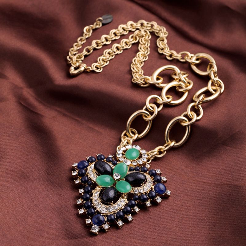 Creative Bohemian Fashion Sweater Chain Personality Wild Popular Necklace Design Sense Of Gems Retro Clavicle Chain Trend