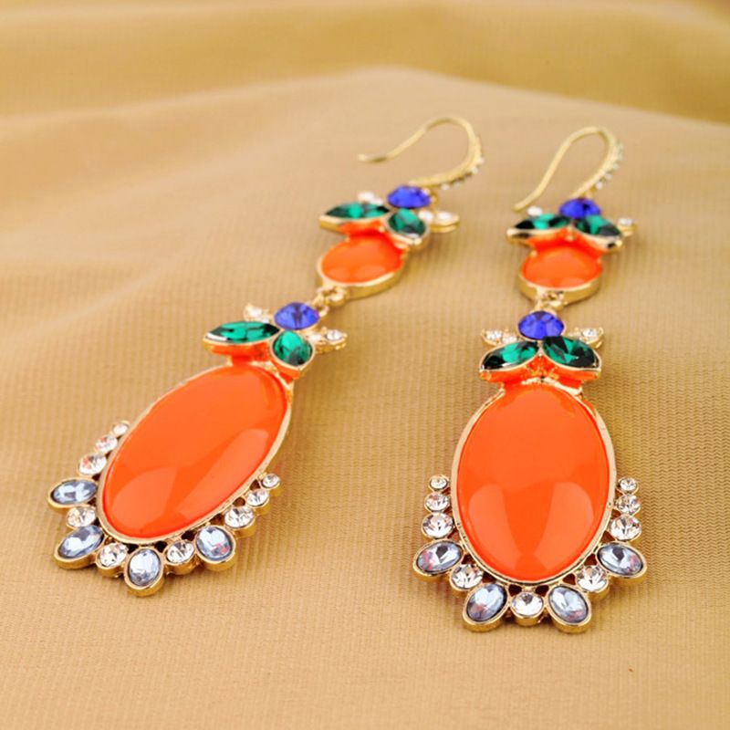 Personality Creative Flower Earrings Design Sense Diamond-studded Gemstone Earrings Wholesale Jewelry