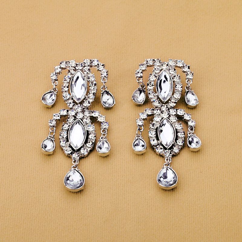 Shiny Diamond-encrusted Goddess Temperament Earrings Sweet Temperament Matching Skirt Ear Rings Personality Fashion Girlfriends Same Style Ear Studs Fashion