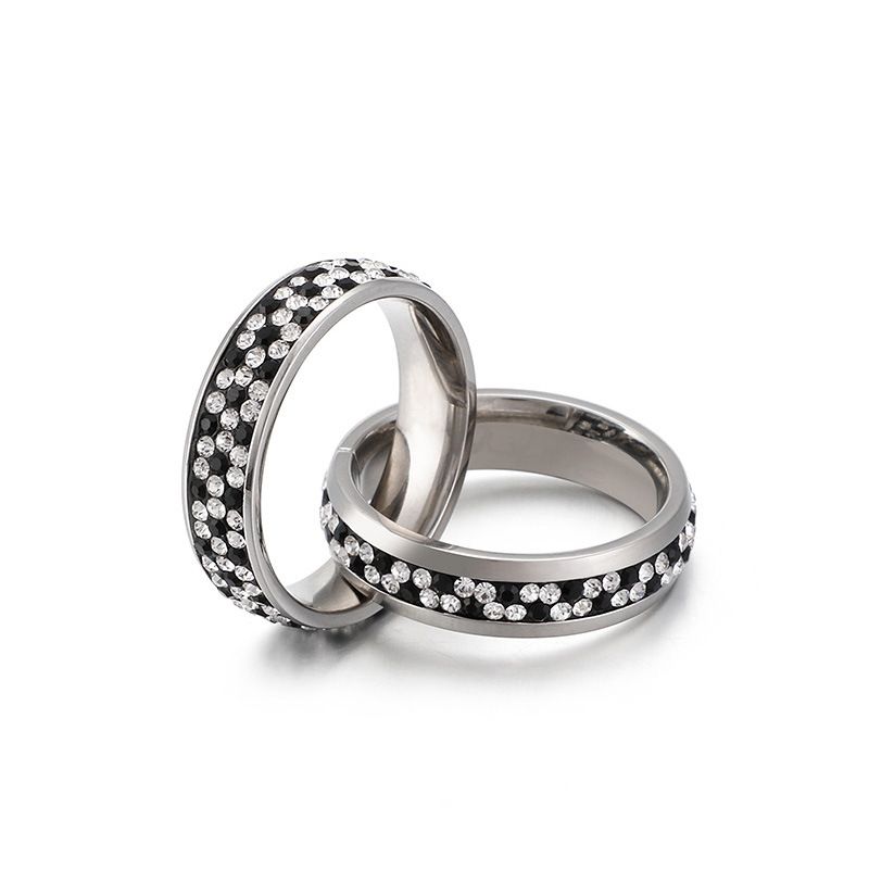 New Jewelry Wholesale European And American Stainless Steel Double Ring Fashion Women's Ring