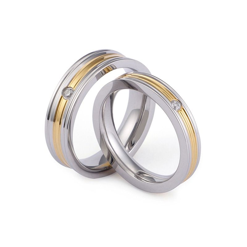 Großhandel Mode Koreanische Ringe Personal Isierte Strass Steine Edelstahl Paar Ringe