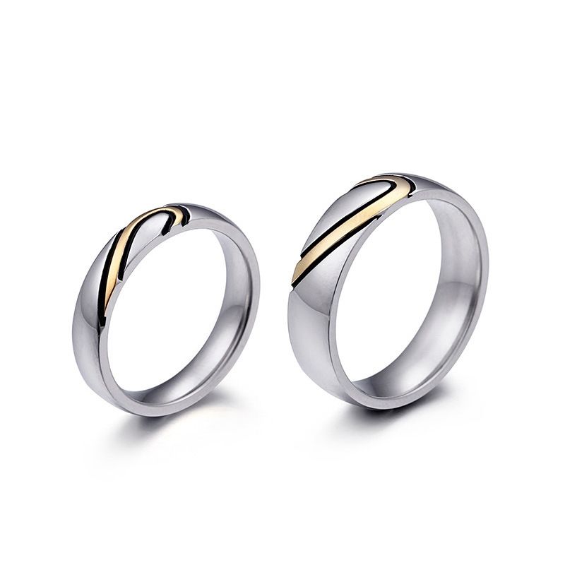 Korean Version New Gold Heart-shaped Couple Ring Creative Couple Ring Wholesale