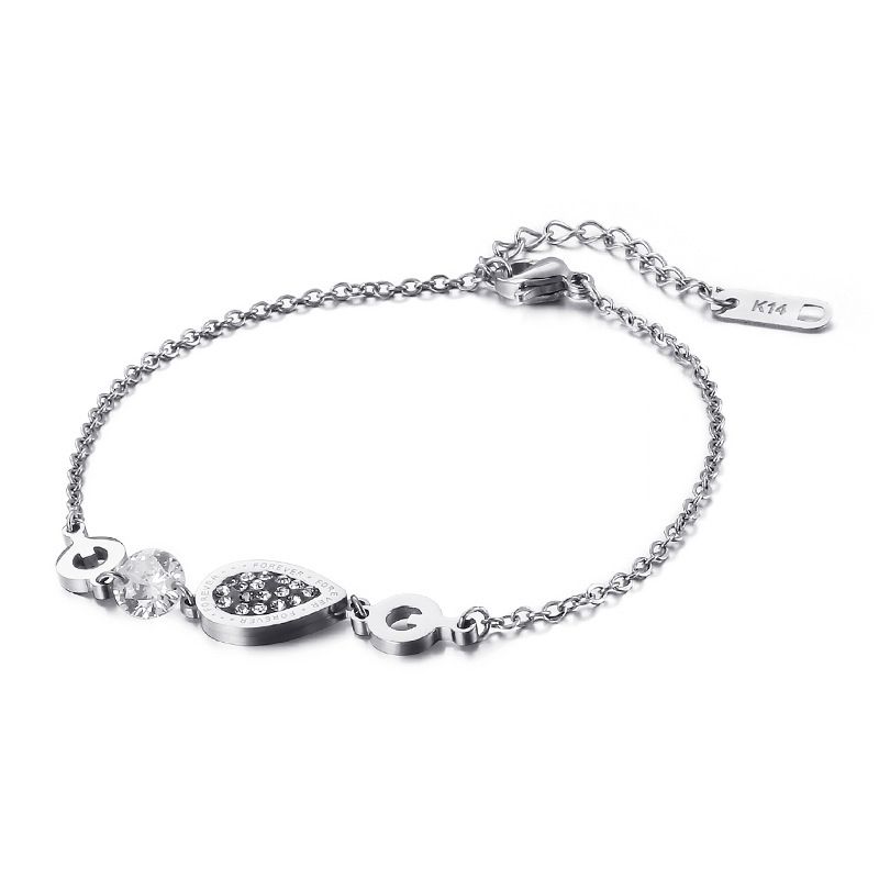 Shining Geometric Zircon Bracelet Fashion Simple Stainless Steel Jewelry