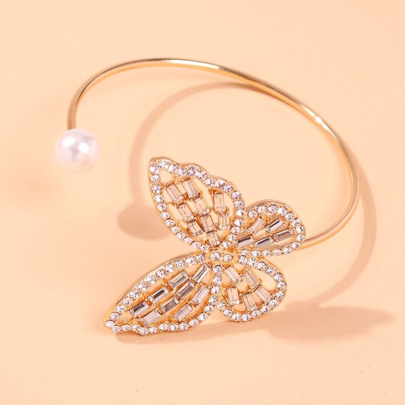 Pulsera De Diamantes Brillantes Con Diseño De Mariposa A La Moda Que Combina Con Todo