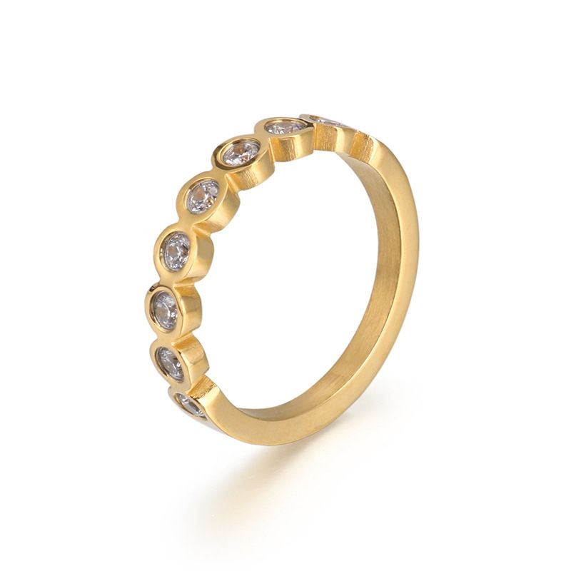 خاتم جديد من الفولاذ المقاوم للصدأ للبيع بالجملة خاتم بسيط من الزركون مجوهرات شخصية خاتم نسائي