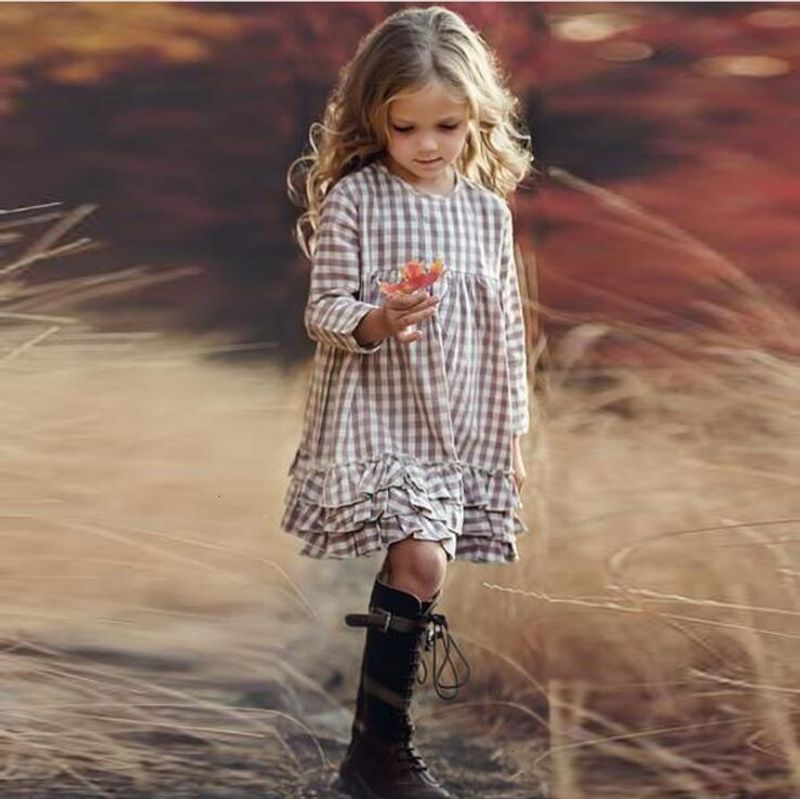 Nuevo Vestido A Cuadros Falda Casual Para Niños Primavera Y Otoño Falda De Una Línea Para Niña