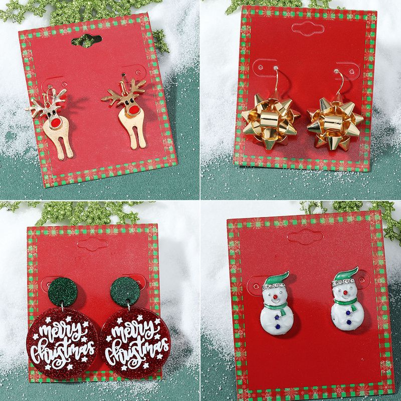 Christmas Plating Alloy No Inlaid Earrings Ear Studs