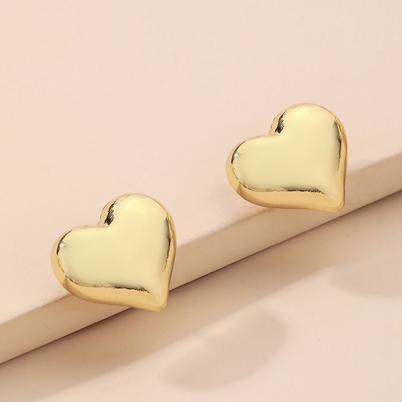 Fashion Metal Three-dimensional Heart Earrings Wholesale Nihaojewelry