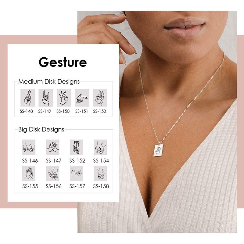 Einfache Edelstahl Einfarbig Beschriftung Damen Anhänger Halskette Großhandel Nihaojewelry