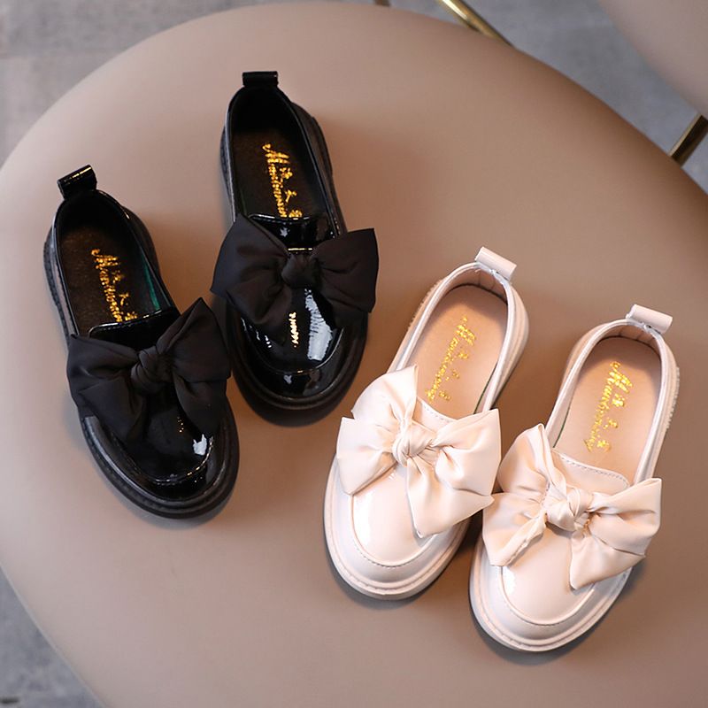 Zapatos De Cuero Para Niñas Primavera Y Otoño Zapatos De Princesa Con Lazo De Estilo Británico Zapatos Individuales Para Niños Zapatos Casuales De Suela Suave