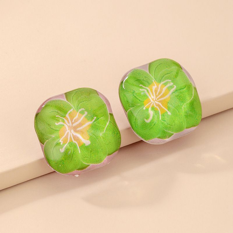 Retro Acrylic Water Ripple Flower Stud Earrings Wholesale Nihaojewelry