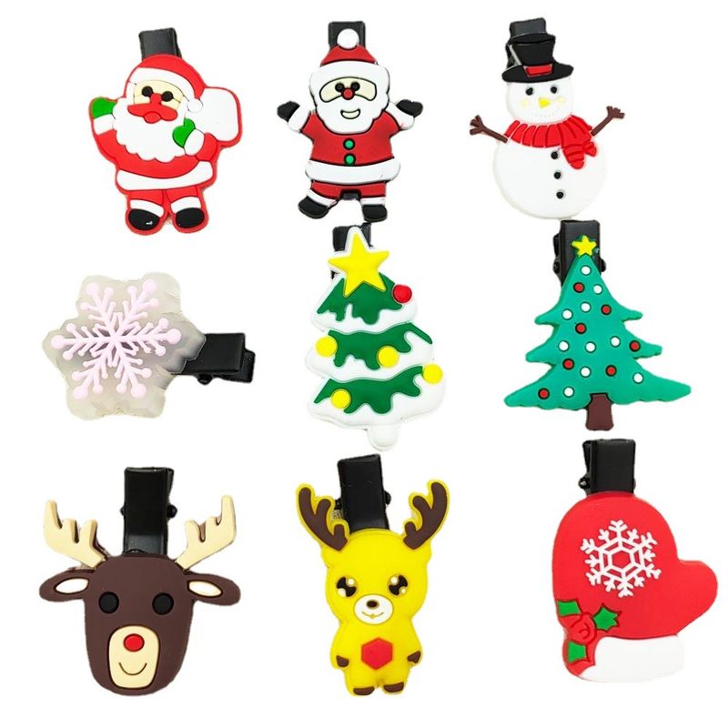 Christmas Ornaments Santa Claus Tree Elk Children's Hairpin Wholesale Nihaojewelry