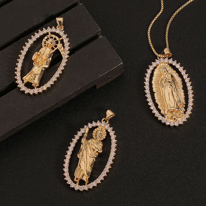 Nouveau Collier Pendentif Madonna Of Death En Zircon Incrusté En Gros Nihaojewelry