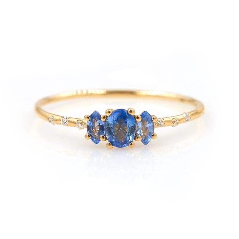 18k Simple Fashion Starry Sky Triple Zircon Copper Ring Wholesale Nihaojewelry