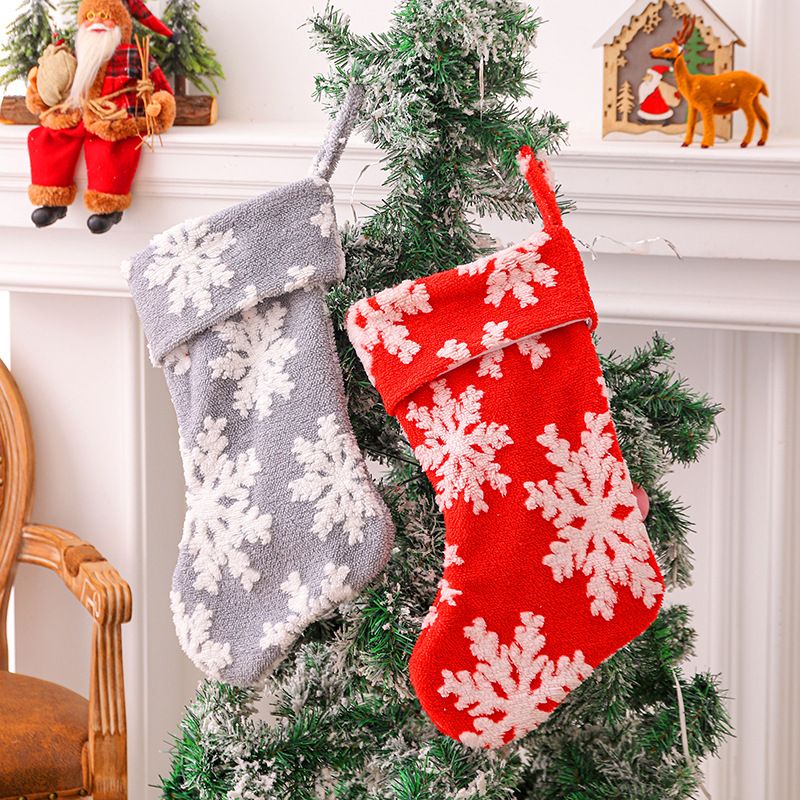 Christmas Snowflake Pattern Plush Stocking Candy Bag Pendant Wholesale Nihaojewelry