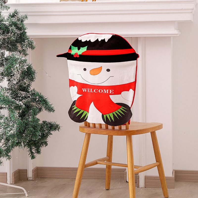Cartoon Snowman Old Man Dining Table And Chair Backrest Cover Christmas Decoration Wholesale Nihaojewelry