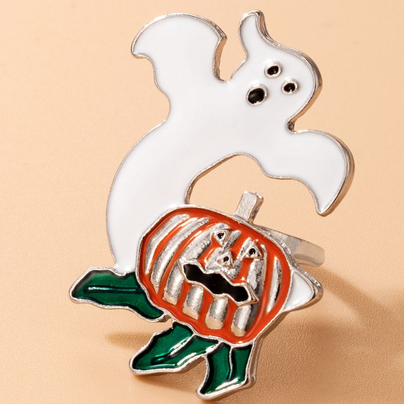 Halloween Cute Devil Dripping Oil Pumpkin Alloy Ring Wholesale Nihaojewelry