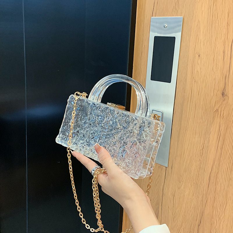 Fashion New Transparent Ice Cracked Acrylic T-shaped Bag Wholesale Nihaojewelry