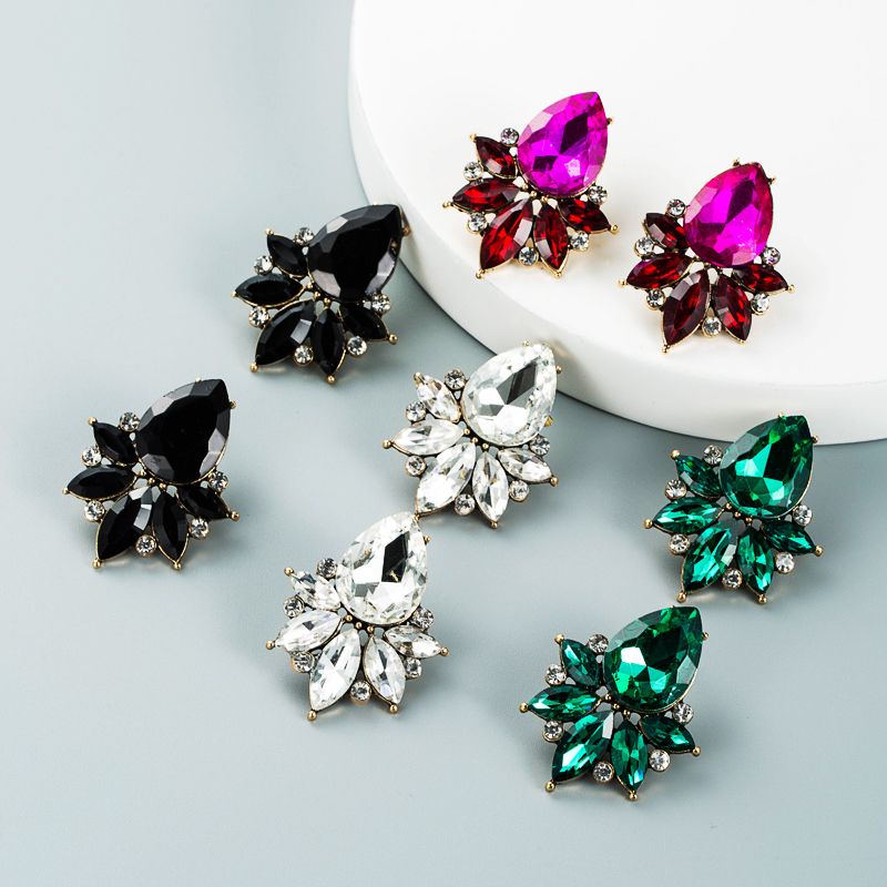 Retro Drop-shaped Colored Glass Earrings Wholesale Nihaojewelry