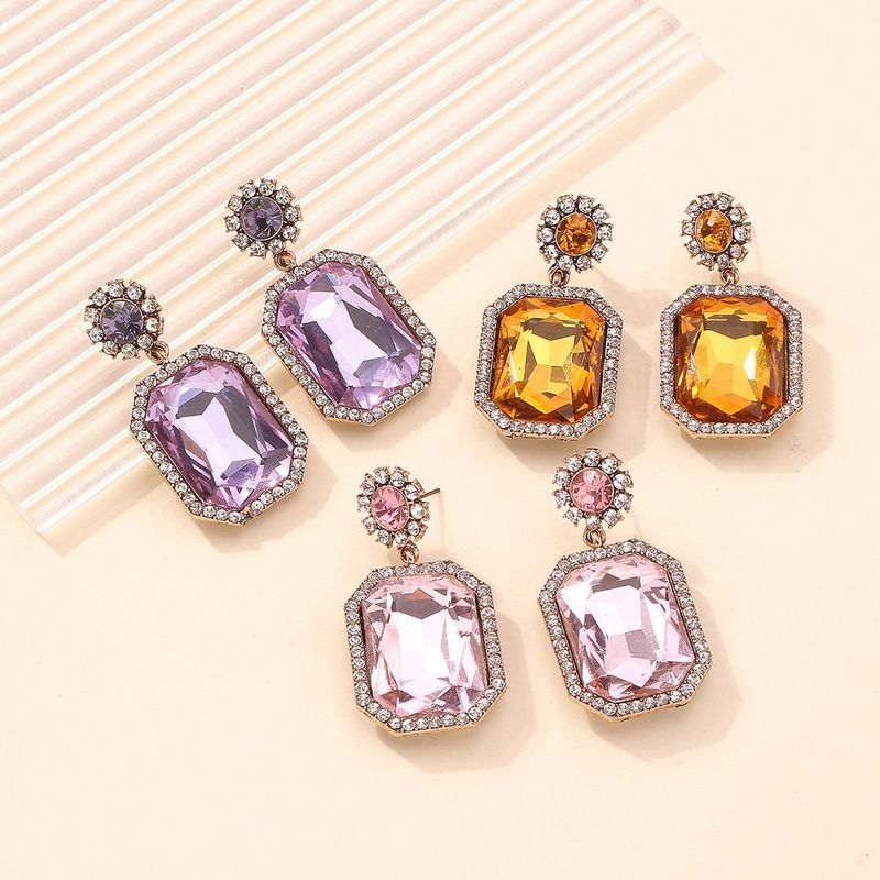 Fashion Diamond Square Earrings Wholesale Nihaojewelry