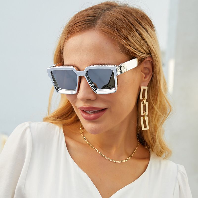 Fashion Diamond Big Square Frame Sunglasses Wholesale Nihaojewelry