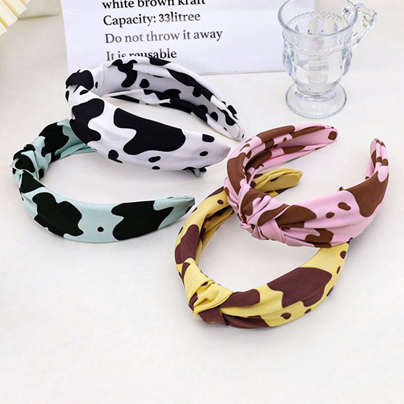 Cow Fabric Printing Knotted Korean Style Headband Wholesale Nihaojewelry